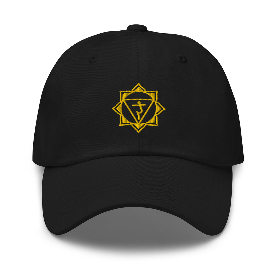 Manipura Solar Plexus Chakra Embroidered Baseball Caps, Hats For Men, Sun Hats For Women, Yoga Gifts, Buddha Gifts