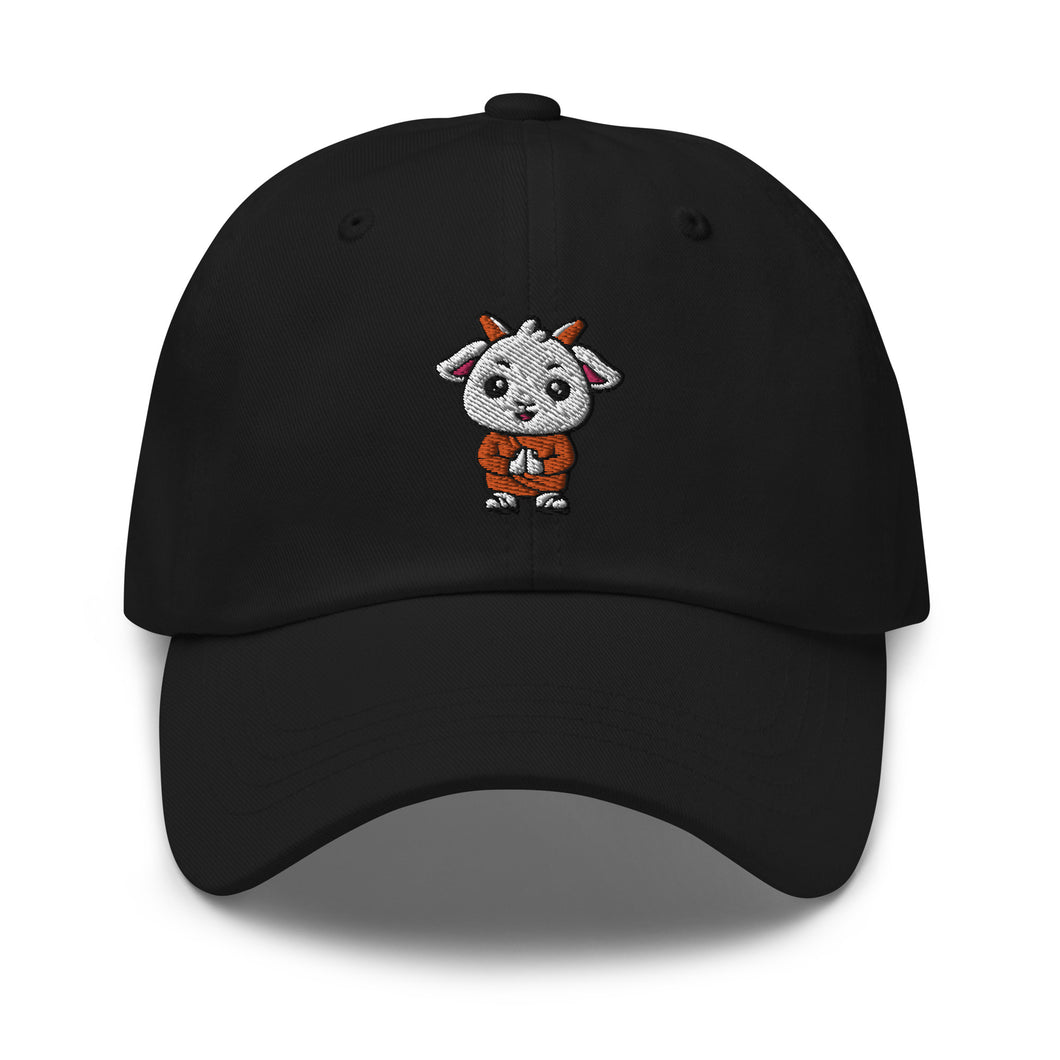 Praying Goat Embroidered Relaxed Fit Baseball Cap, Buddha Gifts, Hats for Men, Sun Hats for Women